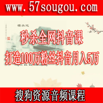 秒杀全网抖音课 打造100万粉丝抖音月入5万