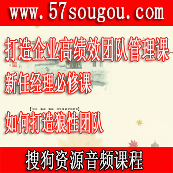 打造企业高绩效团队管理课程 新任经理必修课 如何打造狼性团队管理