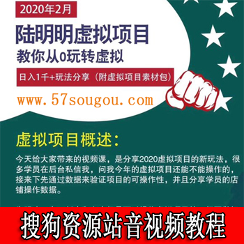 2020年虚拟项目：从0玩转虚拟 日入1千+玩法分享！（附虚拟项目素材包）