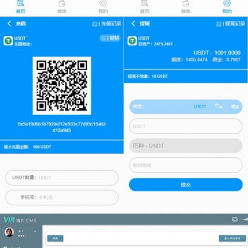 【站长亲测】USDT虚拟货币/接单返利/抢单/金融投资理财直推分红源码 可封装APP
