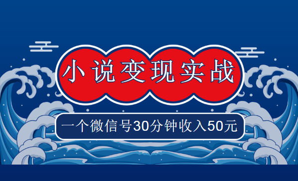 三三担保网：《小说变现实战班》，一个微信号30分钟收入50元